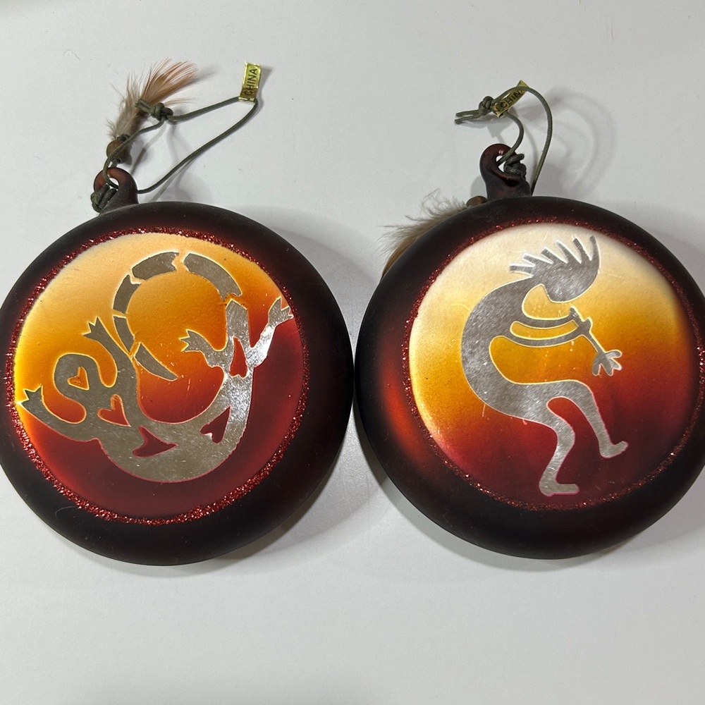 Brown & orange ombré Hopi Indian ornaments.